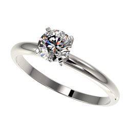 0.78 CTW Certified H-SI/I Quality Diamond Solitaire Engagement Ring 10K White Gold - REF-85Y5N - 363