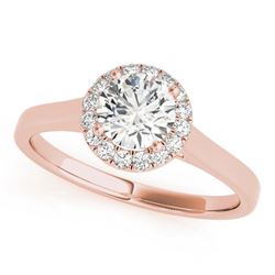 1.11 CTW Certified VS/SI Diamond Solitaire Halo Ring 18K Rose Gold - REF-319H2W - 26594