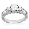 Image 1 : 1.01 CTW Certified VS/SI Diamond Ring 18K White Gold - REF-146M8F - 11348