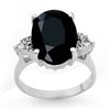 Image 1 : 7.76 CTW Blue Sapphire & Diamond Ring 10K White Gold - REF-60H2W - 12976