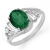 Image 1 : 2.14 CTW Emerald & Diamond Ring 18K White Gold - REF-44T4X - 13587