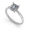 Image 2 : 1.01 CTW Princess Cut VS/SI Diamond Engagement Designer Ring 18K White Gold - REF-285X2T - 32418