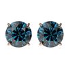 Image 1 : 2.05 CTW Certified Intense Blue SI Diamond Solitaire Stud Earrings 10K Rose Gold - REF-249M6F - 3665