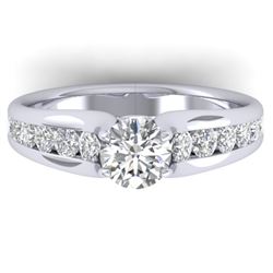 1.37 CTW Certified VS/SI Diamond Solitaire Ring 14K White Gold - REF-203F3M - 30414