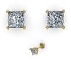 Image 1 : 1.05 CTW Princess Cut VS/SI Diamond Stud Designer Earrings 14K Yellow Gold - REF-153F6M - 32146