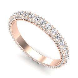 2.50 CTW VS/SI Diamond Art Deco Eternity Mens Band Size 10 18K Rose Gold - REF-200F2M - 37209