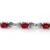 Image 2 : 7.11 CTW Ruby & Diamond Bracelet 14K White Gold - REF-82F8M - 14010