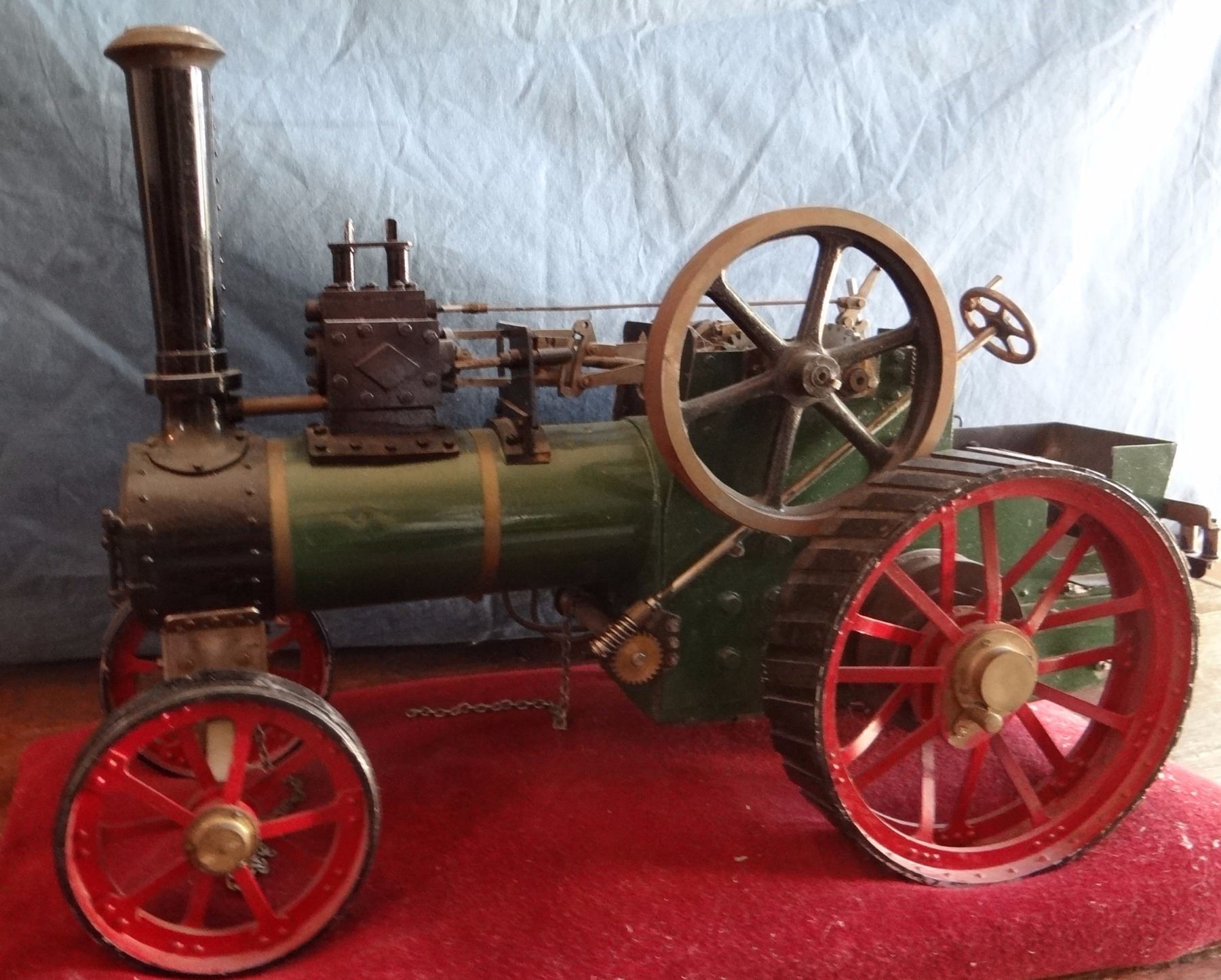 Toy steam engine tractor, 11" h x 16" w, very old