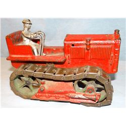 Arcade cast iron toy crawler w/ steel tracks, 7.5" long
