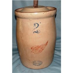 Red Wing 2 gal churn, 4" wing, complete