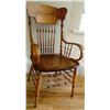 Image 1 : Oak pressed back arm chair