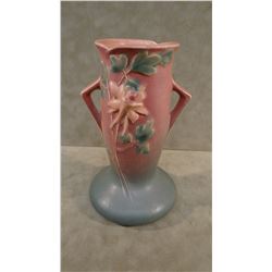 Roseville Columbine pink vase, #13-6, 1940's, mint