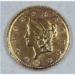 Gold 1852 O $1 Coronet AU58