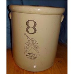 Birch leaf 8 gal crock, elephant ears, Union Stoneware, ear handles