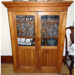 Maple jelly cupboard, 2 glass doors, 54" h x 42" w