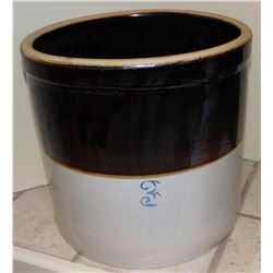 3 gal brown top salt glaze crock