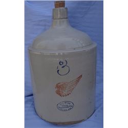 Red Wing 3 gal jug, 4" wing, mint