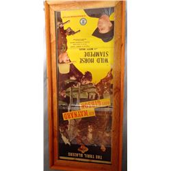 Wild Horse Stampede movie poster, 13" w x 36" t, framed