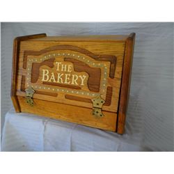 Pine bread box, fancy, early Americana