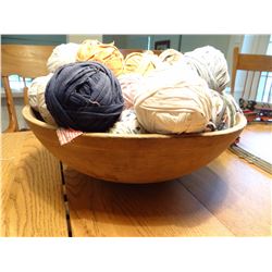 22" wooden bread mixing bowl