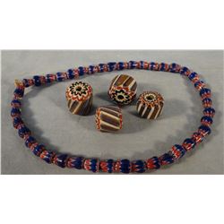 Small Indian trade beads, 4 single beads