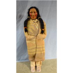 Indian doll, 16" t, w/ wool blanket
