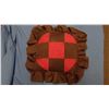 Image 1 : Patchwork pillow, browns and reds