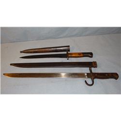 2 military bayonets, 1 US, 1 foreign