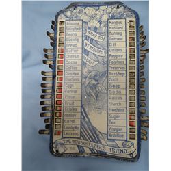Shopper menu, metal 13" h x 9" w