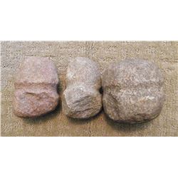 3 Indian Stone hammers