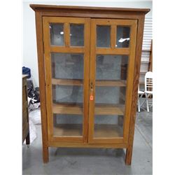 Pine china cabinet, 60" h x 40" w