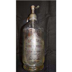 Lewistown, MT seltzer bottle, Judith Basin Commercial Co., rare