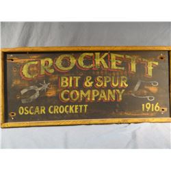 Crockett spur wooden sign, newer