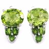 Image 1 : Natural Peridot & Chrome Diopside Earrings