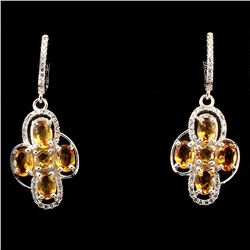 Natural  Yellow Citrine 31 Carats Earrings