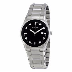 Bulova Black Dial Diamond Watch