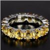 Image 1 : Natural Yellow Citrine Eternity Band Ring