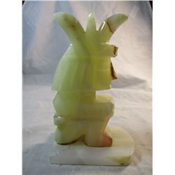 Green Onyx Carved Tiki God Statue