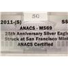 Image 3 : 2011 (S) AMERICAN SILVER EAGLE ANACS MS69