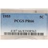 Image 3 : 1955 JEFFERSON NICKEL PCGS PR66