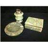 Image 1 : VINTAGE MARBLE SMOKING SET (LIGHTER, ASHTRAY, CASE)