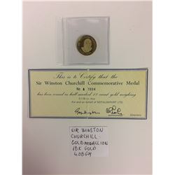 SIR WINSTON CHURCHILL 18K GOLD MEDALLION (4.08 GRAMS) W/ COA