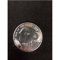 YEAR OF THE HORSE 2014 ONE OUNCE FINE SILVER COIN (TWO POUNDS)