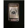 Image 1 : "CANCER" 1 Troy ounce .999 Fine Silver Bar (NATIONAL)