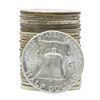Image 2 : Roll of (20) 1963 Brilliant Uncirculated Franklin Half Dollar Coins