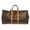 Image 1 : Louis Vuitton Monogram Canvas Leather Keepall 55 cm Duffle Bag Luggage