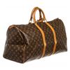 Image 3 : Louis Vuitton Monogram Canvas Leather Keepall 55 cm Duffle Bag Luggage