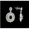 Image 2 : 1.59 ctw Ruby and Diamond Earrings - 18KT White Gold