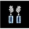 Image 1 : 28.27 ctw Aquamarine And Diamond Earrings - 18KT White Gold
