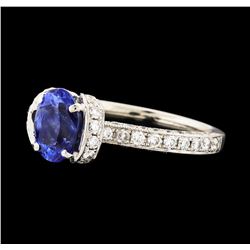 1.51 ctw Sapphire and Diamond Ring - 18KT White Gold